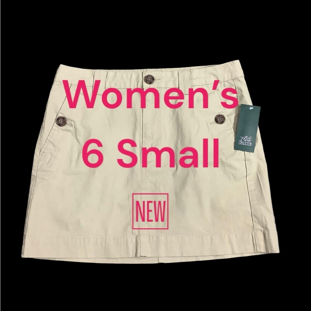 Women’s Wild Fable 6 Small Skirt Twill Khaki Adjustable Waist Stretch Sporty NWT - Picture 2 of 8